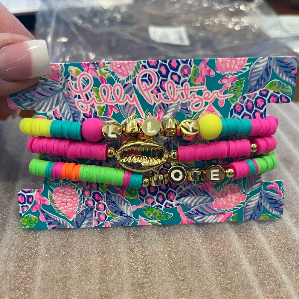 Group of 3 plastic Lilly Pulitzer stretch bracelets